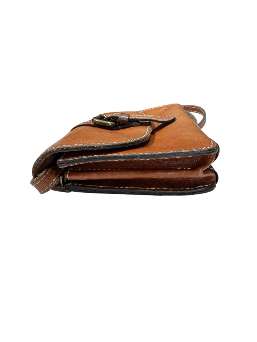 Patricia Nash Torri Tan Leather Mini Crossbody with Buckle - Picture 6 of 16